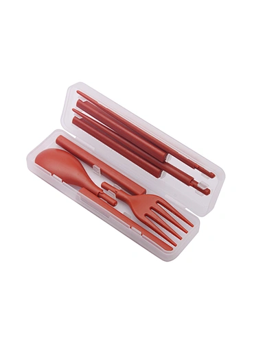reusable plastic cutlery set with case