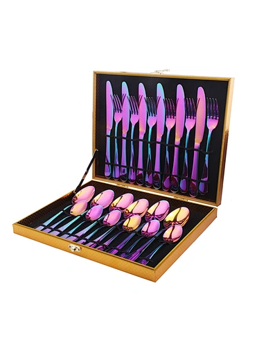 rainbow cutlery set 24 piece silverware