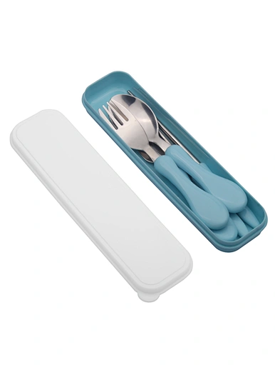 portable plastic handle silverware with case