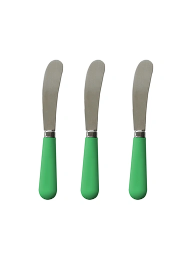 peanut butter spreader, green handle butter knife