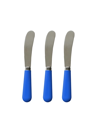 peanut butter spreader, blue handle butter knife