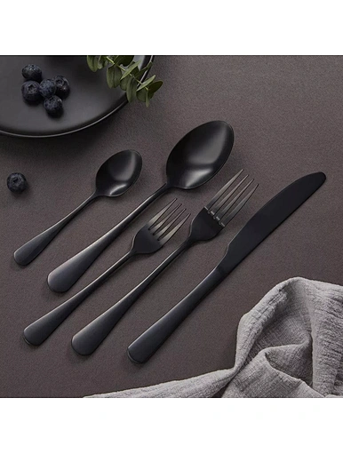 stainless steel cutlery matte black cutlery set