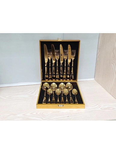 16 piece cutlery set with wooden box
