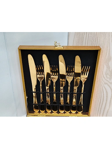 16 piece cutlery set gold cutlery set