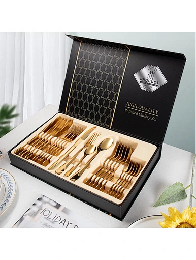 Gift box 24 piece stainless steel cutlery set