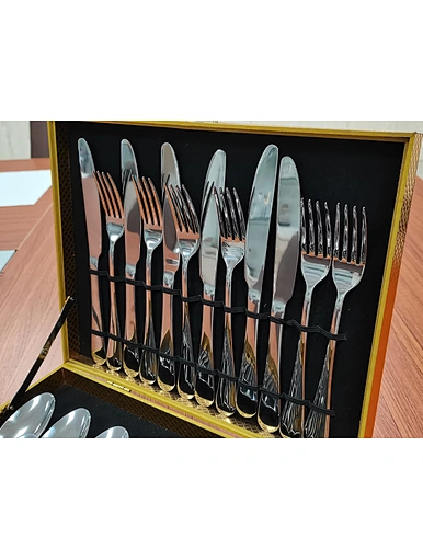 silver 24 pcs cutlery set