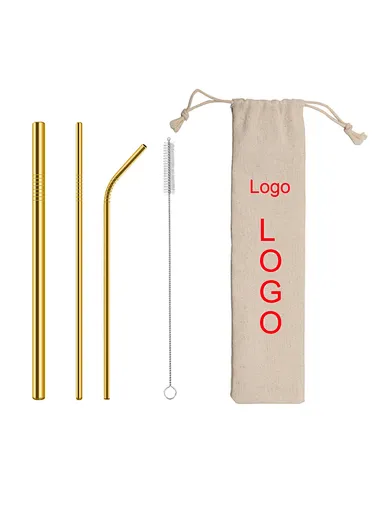 gold black metal straws