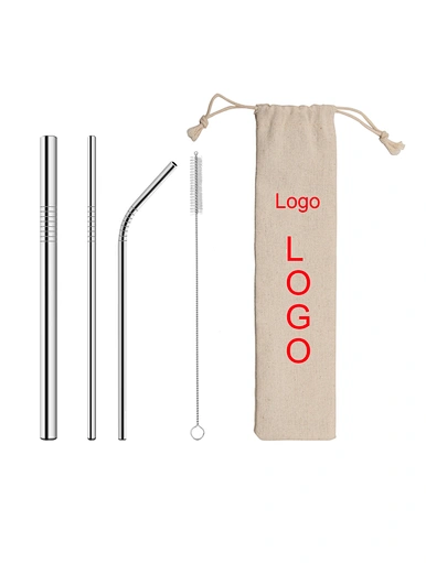 silver and black metal straws