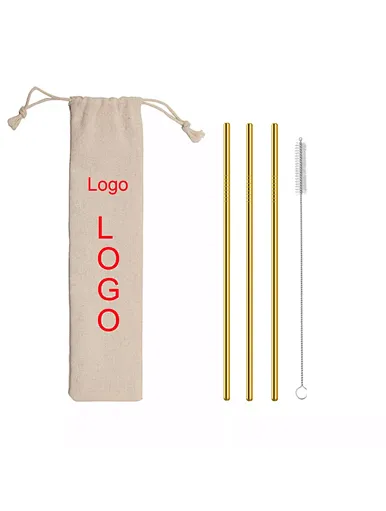 gold black straws