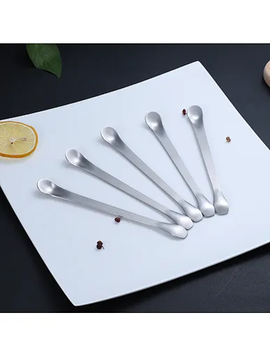 double sided spoon, stainless double teaspoon