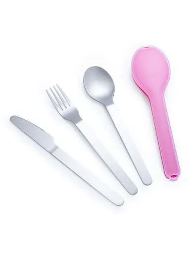 pink bag travel silverware