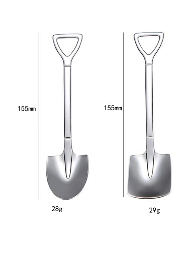 mini shovel spoon, silver spoon