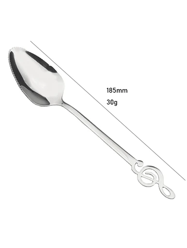 music note silver spoon and fork for coffee dessert