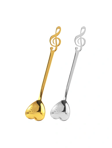 stainless steel heart shaped spoon