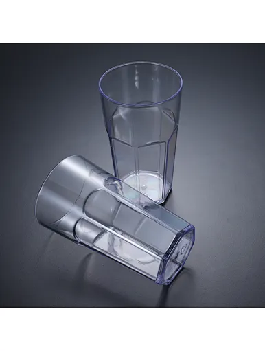big plastic juice glass