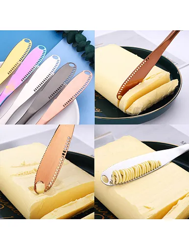 serrated butter knife with holes, easy to cut, scrape,