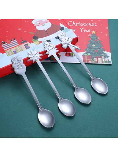 Christmas stainless steel spoon set