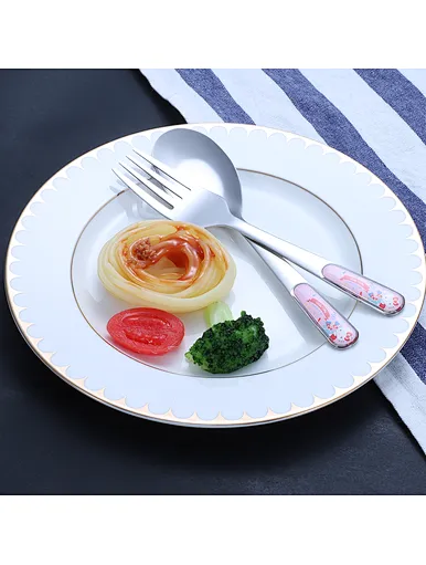 metal spoon and fork set, childrens silver cutlery