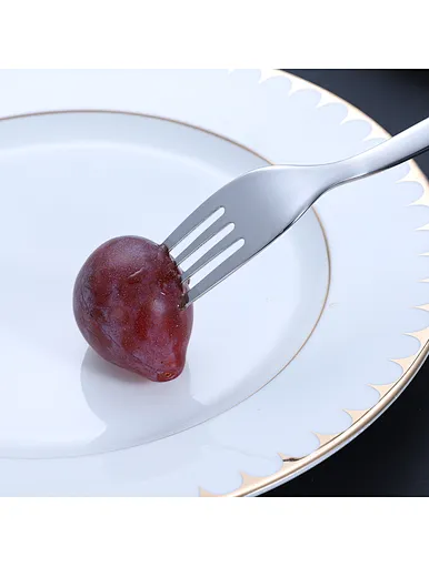 dessert spoon and fork set, mirror polished