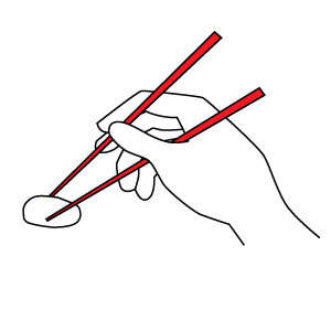 how to hold chopsticks, use chopsticks clamp food