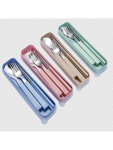 portable utensil set with case