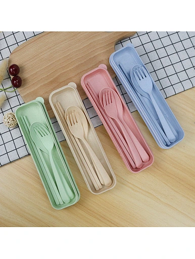 wheat straw cutlery set