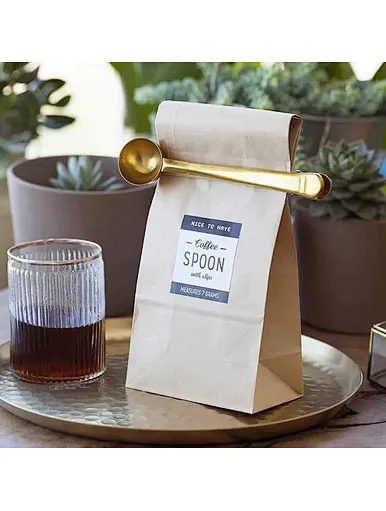coffee measuring spoon with bag clip