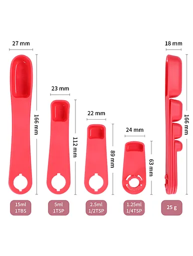 red swivel measuring spoon