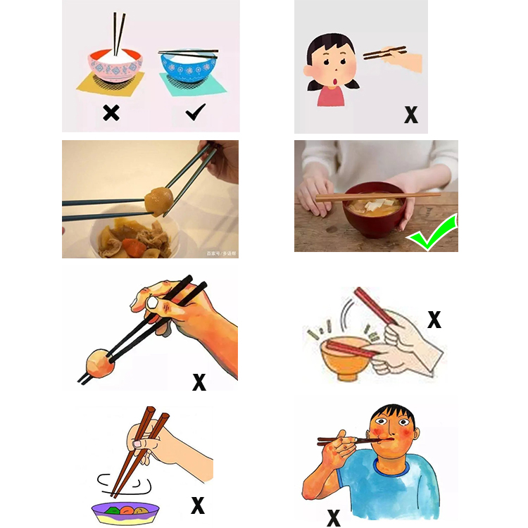 how to hold chopsticks, etiquette While using chopsticks