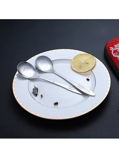 round soup spoons stainless steel silver spoon set