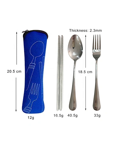 spoon fork chopsticks set with bag