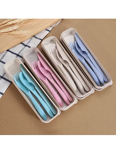 travel wheat straw cutlery set