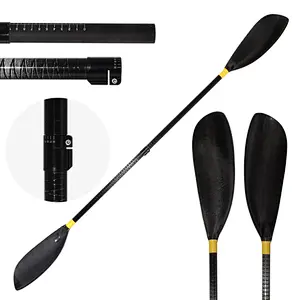 KIDS-MAX New Arrival Latest Design Customized Length 2 Pieces Carbon Fiber Kayak Paddle Manufacture with 10cm Ferrule Adjuster