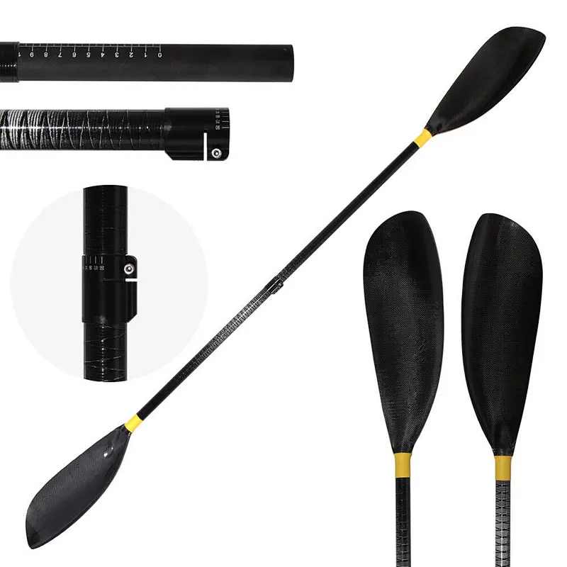 KIDS-MAX New Arrival Latest Design Customized Length 2 Pieces Carbon Fiber Kayak Paddle Manufacture with 10cm Ferrule Adjuster