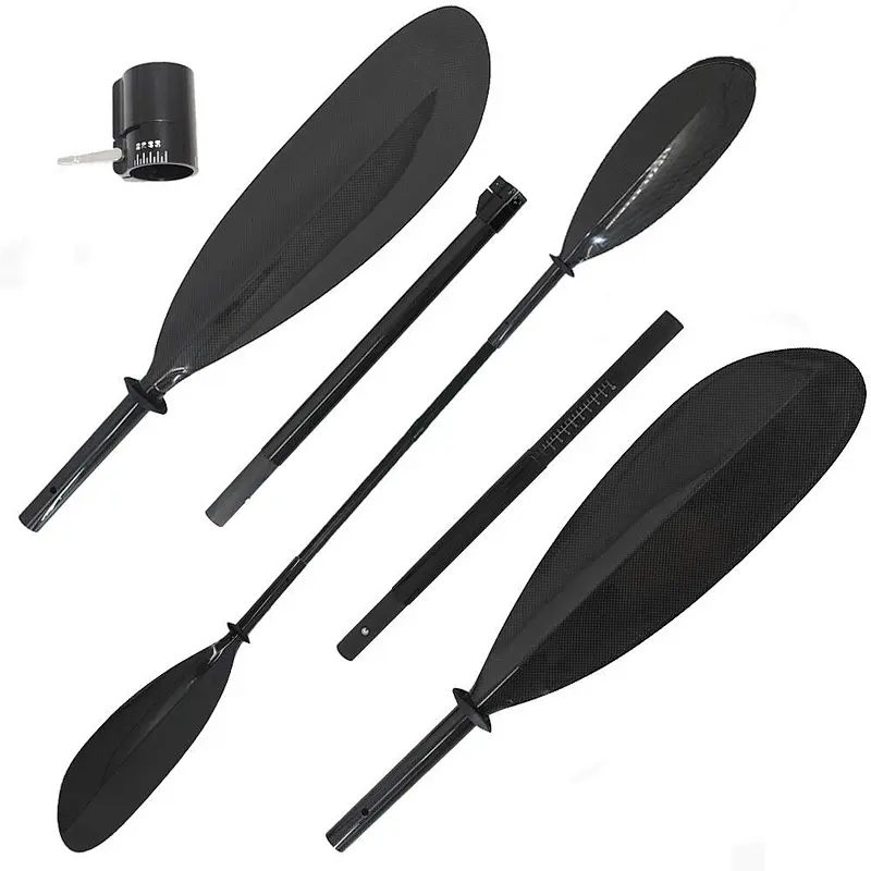 4 Pieces Adjusstable Carbon Fiber Sea Kayak Paddle with Aluminium Adjuster