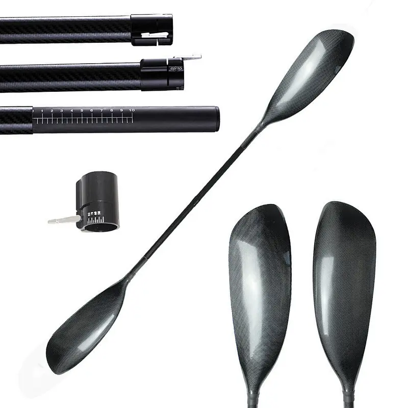 2 Pieces KIV-S Low Price Guaranteed Quality Custom Kayak Paddle Factory Carbon Fiber With Aluminium Adjuster