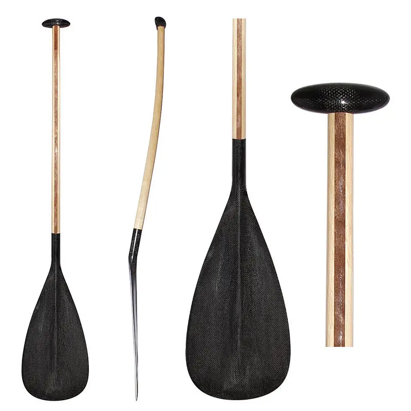 Bent Shaft Hybird Wooden Shaft Carbon Fiber Blade Outrigger Canoe Paddle