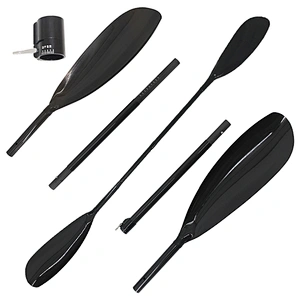 KJG 4 Pieces Adjustable Round Shaft Full Carbon Fiber Kayak Paddle with Aluminium Adjuster Kayak Paddle for Sale