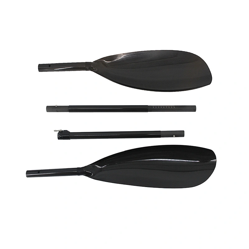 KJG 4 Pieces Adjustable Round Shaft Full Carbon Fiber Kayak Paddle with Aluminium Adjuster Kayak Paddle for Sale