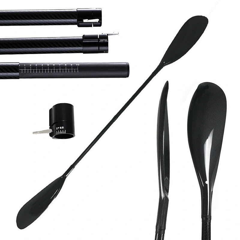 2 Pieces Aliminium Adjuster Adjustable 100% Carbon Fiber kayak paddle wholesale  Wing with Round Shaft