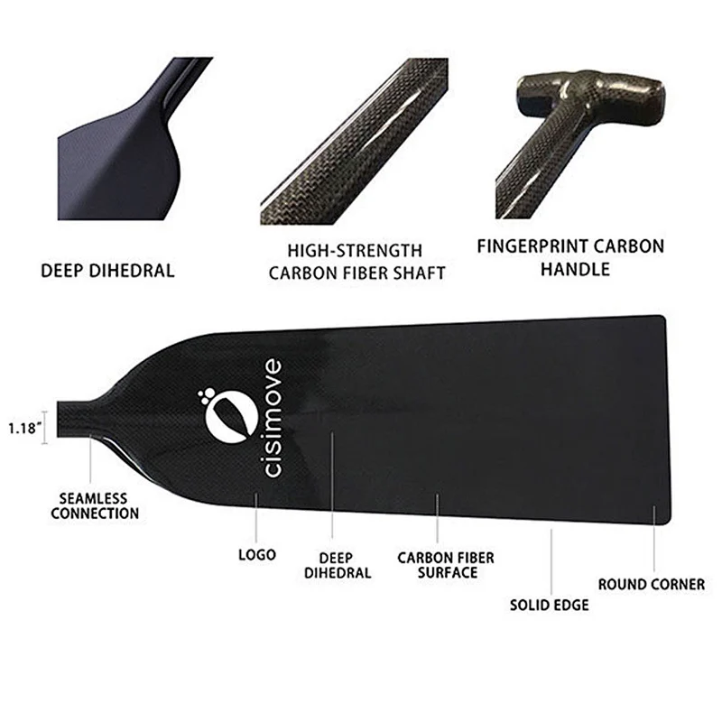 IDBF Approved Dihedral Fixed Carbon Fiber Dragon Boat Paddle