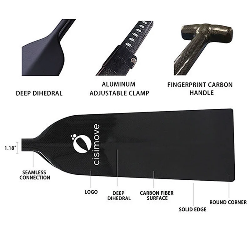 IDBF Approved Adjustable Dihedral Carbon Fiber Dragon Boat Paddle