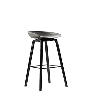 Low backrest dining modern footrest metal bar stool