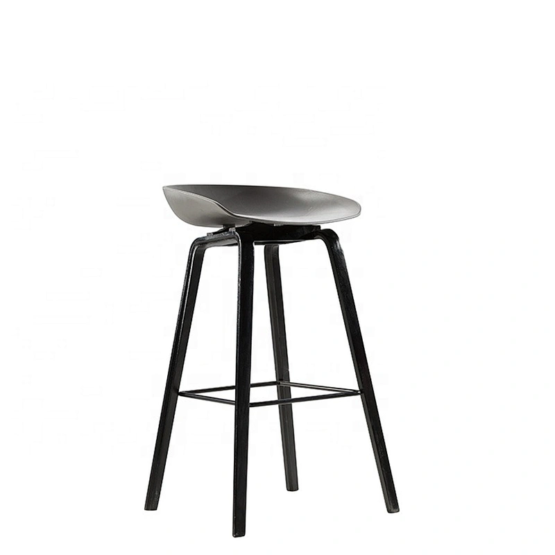 Low backrest dining modern footrest metal bar stool
