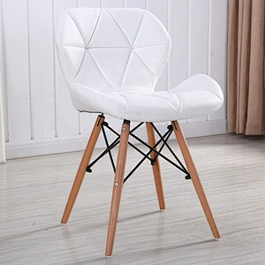 Modern comfortable solid beech wood leg fabric dining chair