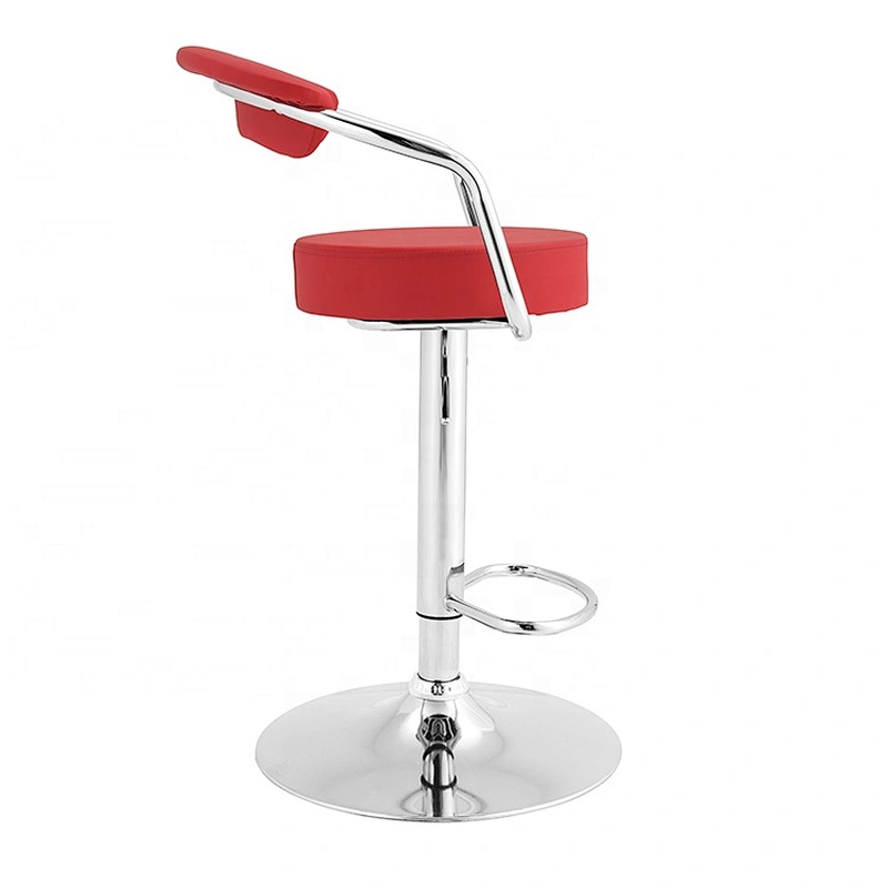 Adjustable bar stool modern hotel swivel pu metal chair