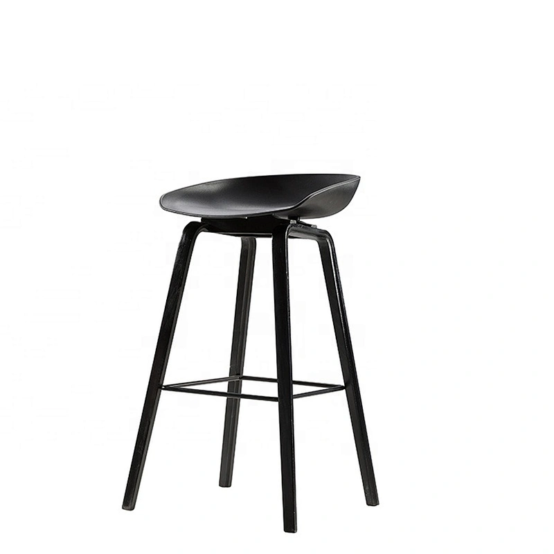 Low backrest dining modern footrest metal bar stool