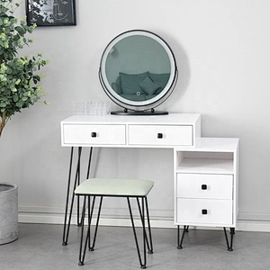 Nordic Style girls dressing table makeup dressing table with mirror and stool