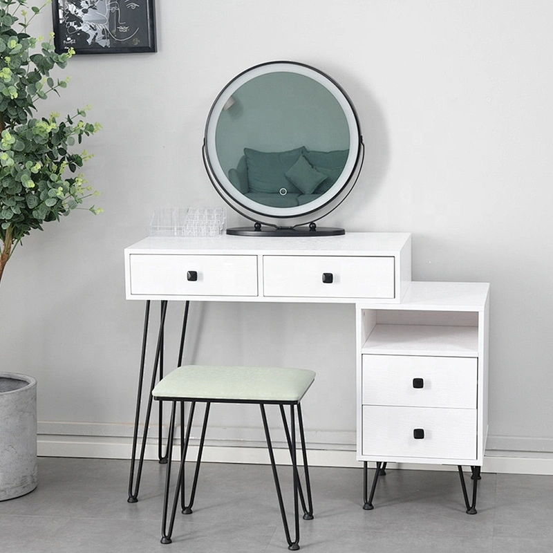 Nordic Style girls dressing table makeup dressing table with mirror and stool