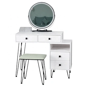 Nordic Style girls dressing table makeup dressing table with mirror and stool